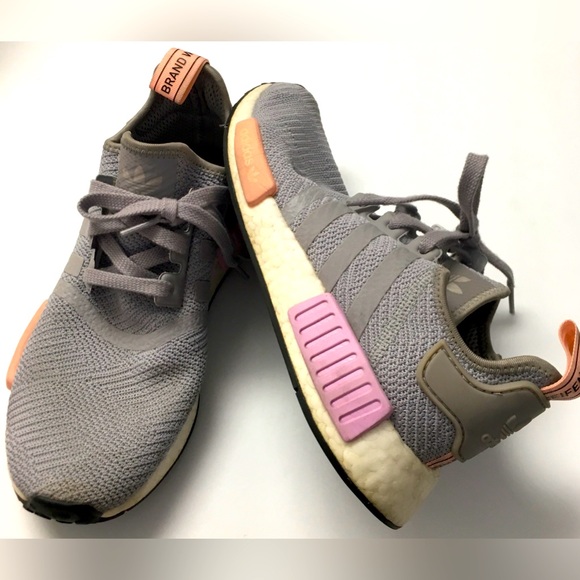 Adidas NMD R-1 Running Athletic Sneakers Size 9.5 Gray Purple - Picture 1 of 10